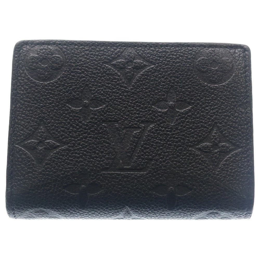 LOUIS VUITTON(ルイヴィトン) モノグラムアンプラント ポルトフォイユ・クレア コンパクトウォレット 二つ折り財布 ブラック ノワール レザー M80151 ゴールド金具