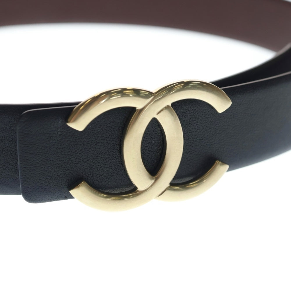 CHANEL(シャネル) ココマーク レザー ベルト ブラック ゴールド金具