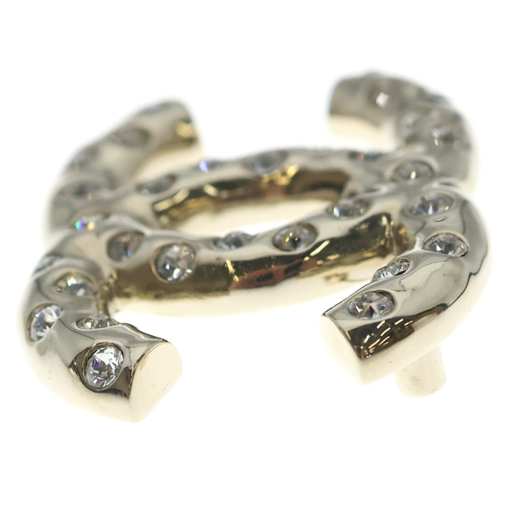 CHANEL(シャネル) ココマーク ロゴ ラインストーン ピンバッジ ピンブローチ シルバー