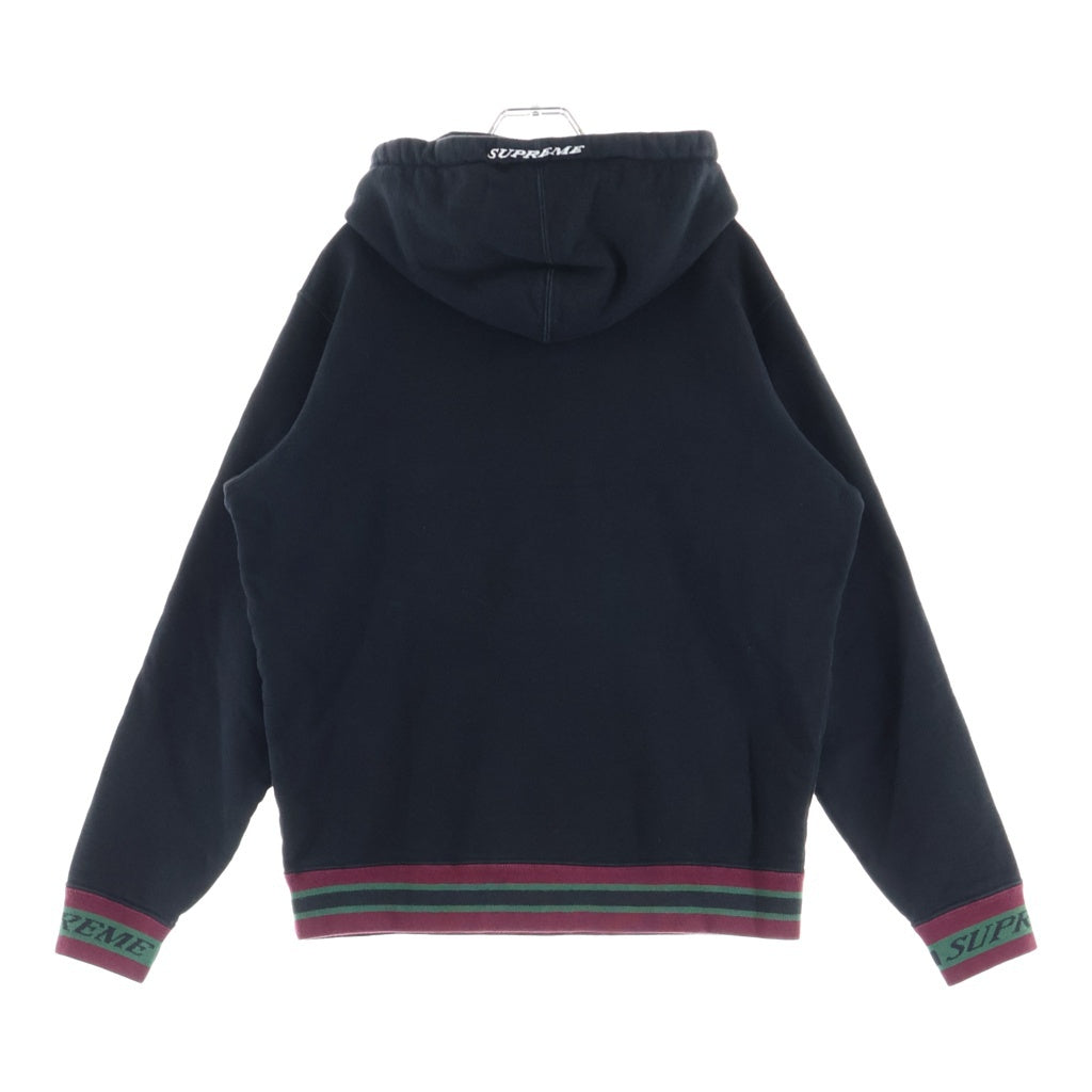 SUPREME(シュプリーム) ストライプリブフーディットパーカー ブラック サイズS