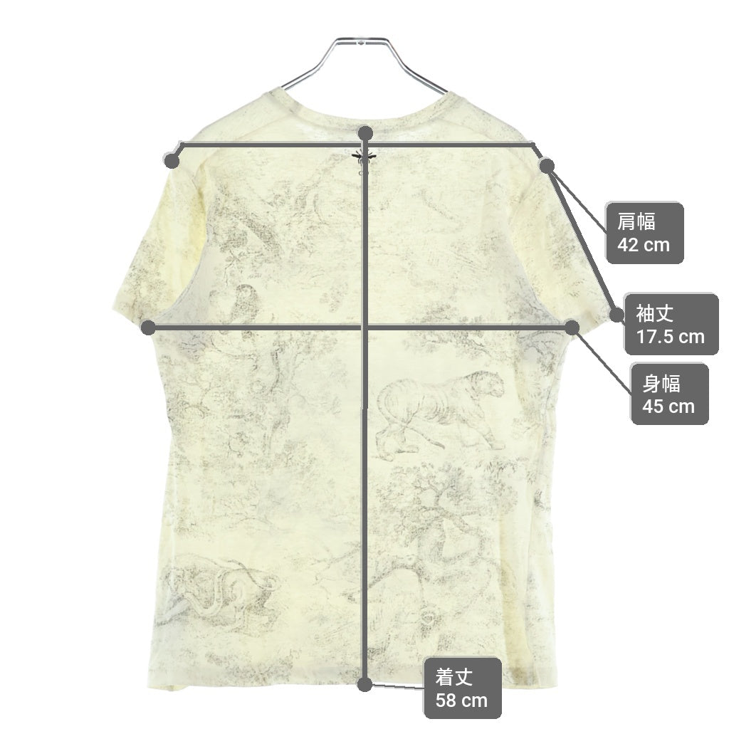 Christian Dior(クリスチャンディオール) 19SS Toile de Jouy トワルドゥジュイ 半袖Tシャツカットソー ホワイト 943T03A4431 レディース