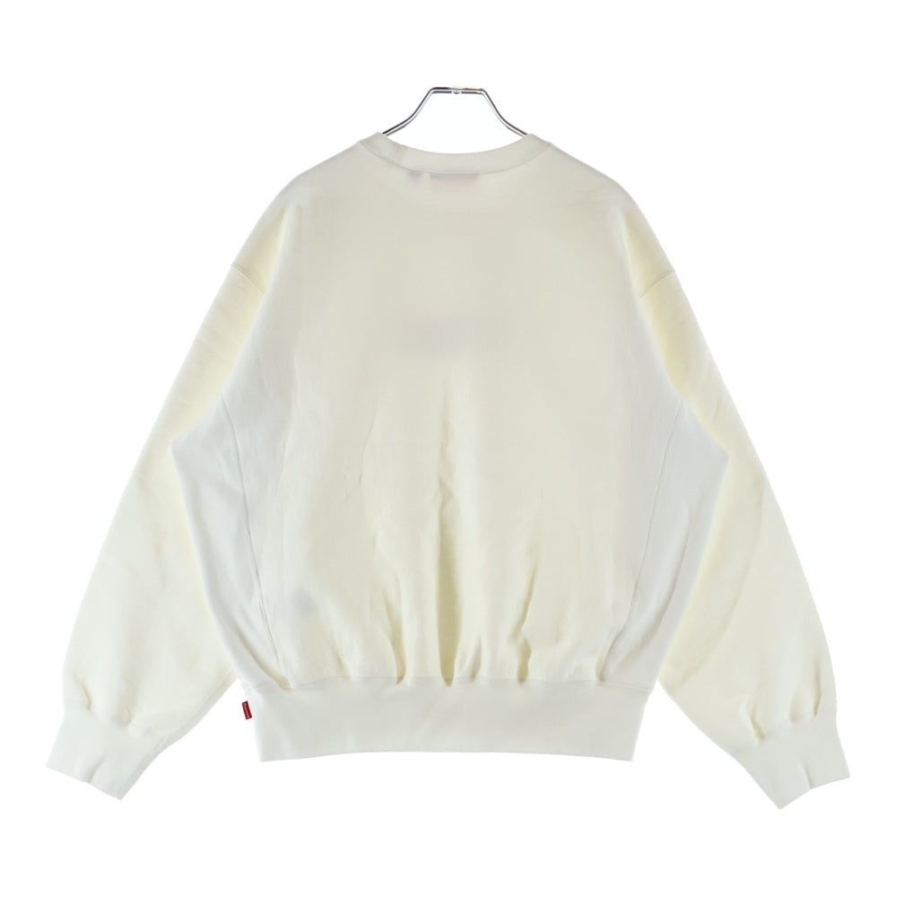 SUPREME(シュプリーム) 25SS Washed Box Logo Crewneck ウォッシュド ボックスロゴプリント クルーネック プルオーバースウェットトレーナー ホワイト
