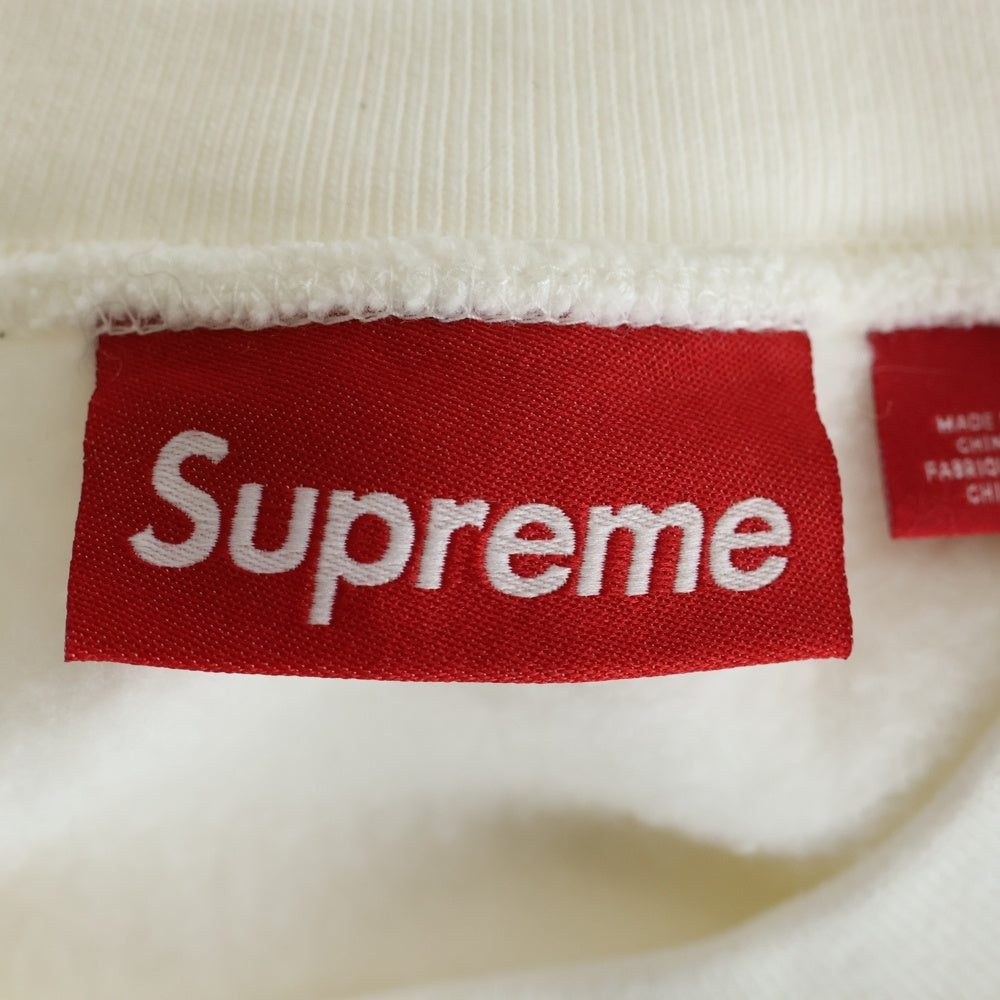 SUPREME(シュプリーム) 25SS Washed Box Logo Crewneck ウォッシュド ボックスロゴプリント クルーネック プルオーバースウェットトレーナー ホワイト