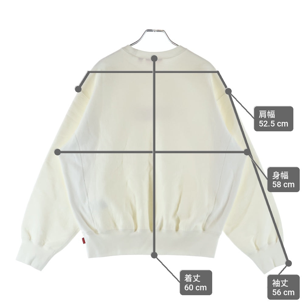SUPREME(シュプリーム) 25SS Washed Box Logo Crewneck ウォッシュド ボックスロゴプリント クルーネック プルオーバースウェットトレーナー ホワイト