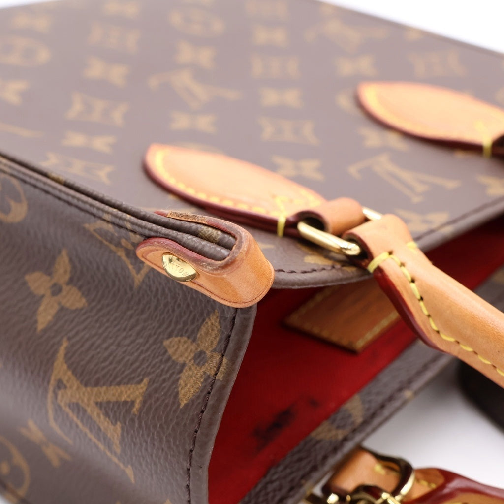 LOUIS VUITTON(ルイヴィトン) モノグラム サックプラBB 2WAYバッグ ハンドバッグ ショルダーバッグ ブラウン レザー×PVC M45847 ゴールド金具 レディース