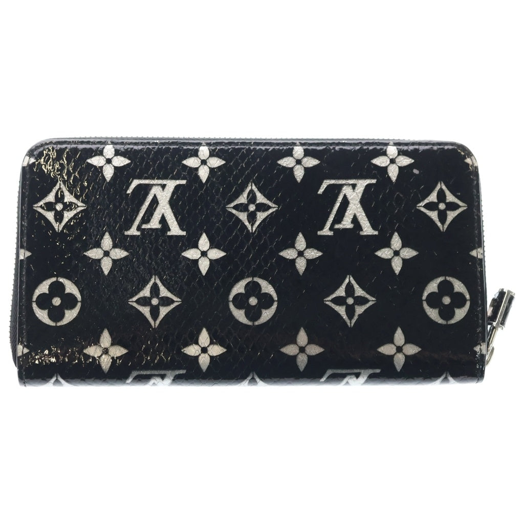 LOUIS VUITTON(ルイヴィトン) ジッピー ウォレット モノグラム エキゾチック パイソン レザー 長財布 シルバー金具 ブラック N96955