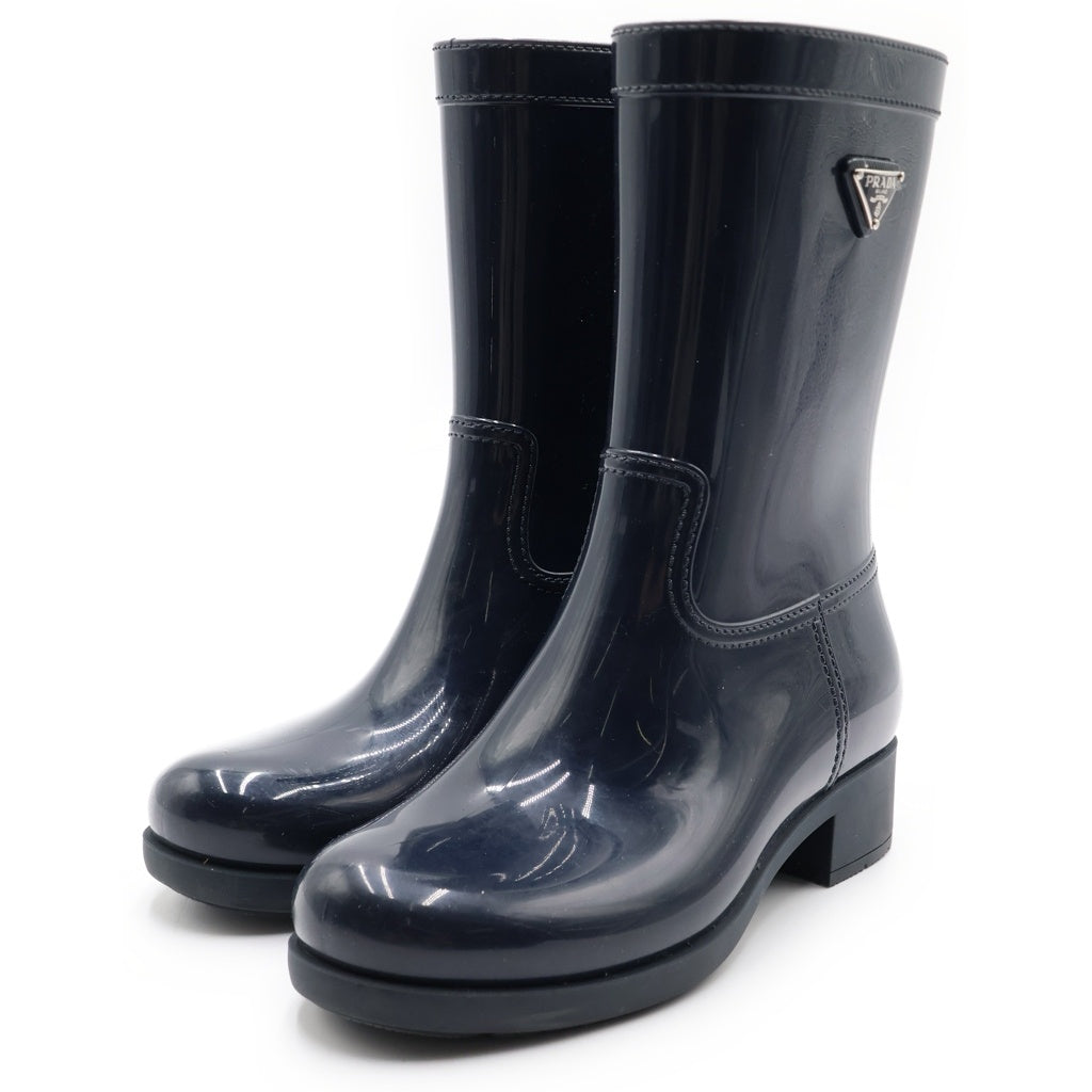 PRADA(プラダ) ラバーレインブーツ ネイビー #37 レディース