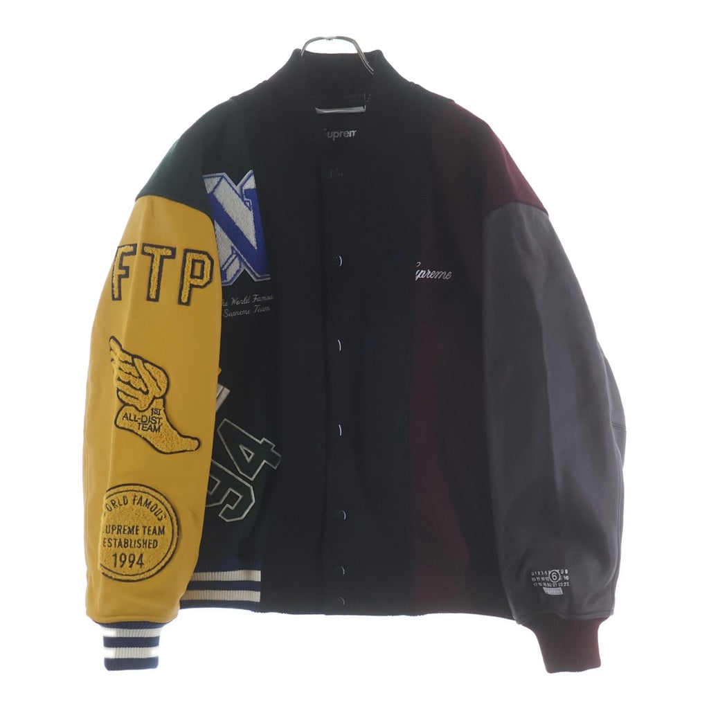SUPREME(シュプリーム) ×MM6 24SS スプリット バーシティ ジャケット ブラック×マルチカラー #M