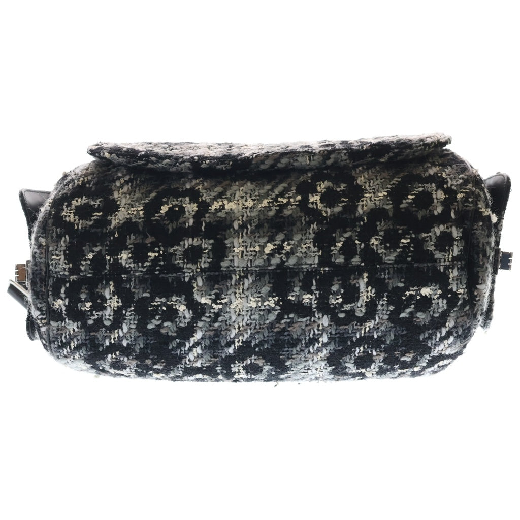 CHANEL(シャネル) 2.55 カメリア ツイード レザー メッセンジャー チェーン ワンショルダーバッグ ブラック/グレー 10番台 レディース