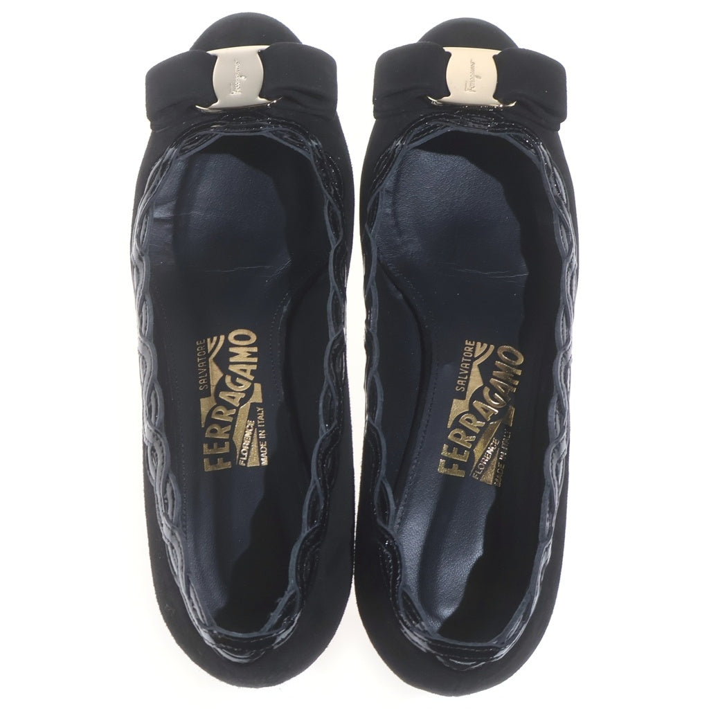 Salvatore Ferragamo(サルヴァトーレ フェラガモ) ヴァラ スエード パンプス ブラック #6 レディース