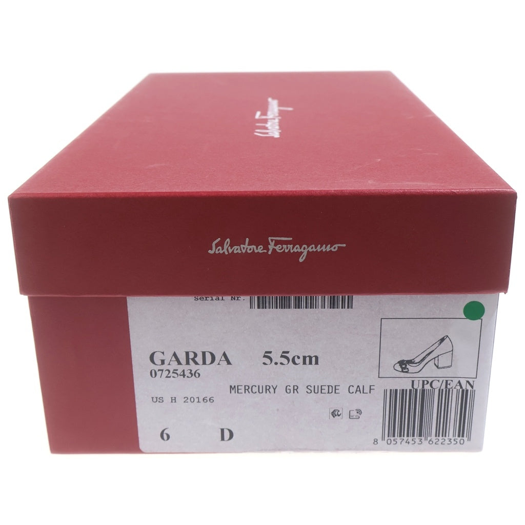 Salvatore Ferragamo(サルヴァトーレ フェラガモ) ガンチーニ スエード ヒールパンプス グレー #6 レディース