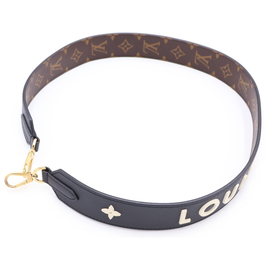 LOUIS VUITTON(ルイヴィトン) モノグラム ショルダーストラップ ブラック/ブラウン PVCレザー