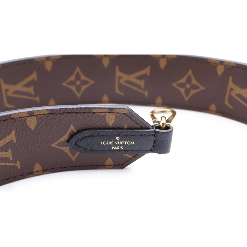 LOUIS VUITTON(ルイヴィトン) モノグラム ショルダーストラップ ブラック/ブラウン PVCレザー