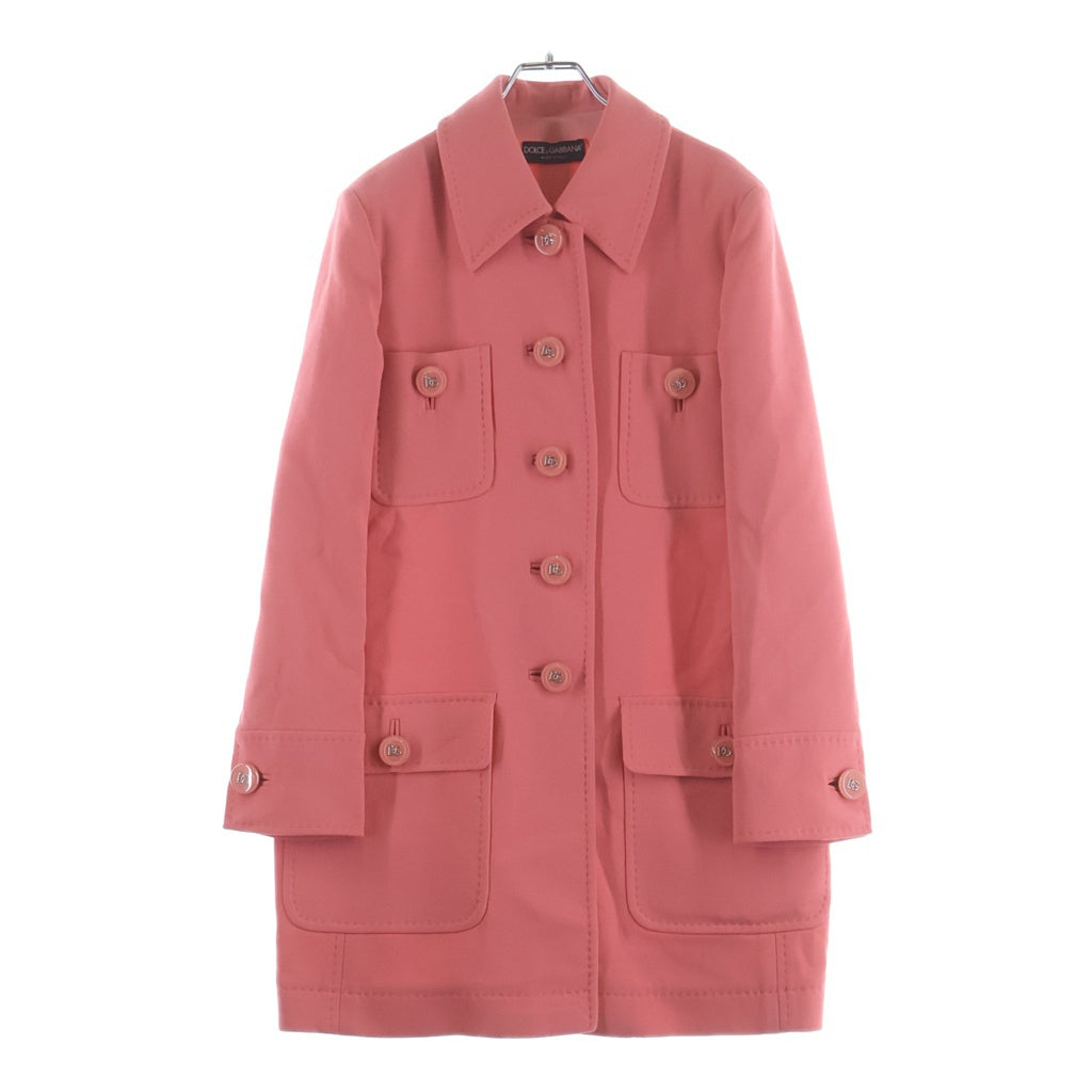 DOLCE & GABBANA(ドルチェアンドガッバーナ) ボタンロングジャケット ライトアウター ピンク #38 F0B8ATFU2271 レディース