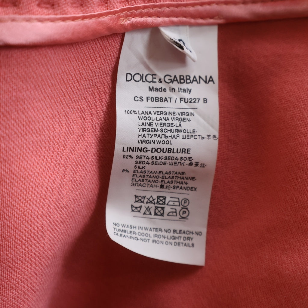 DOLCE & GABBANA(ドルチェアンドガッバーナ) ボタンロングジャケット ライトアウター ピンク #38 F0B8ATFU2271 レディース