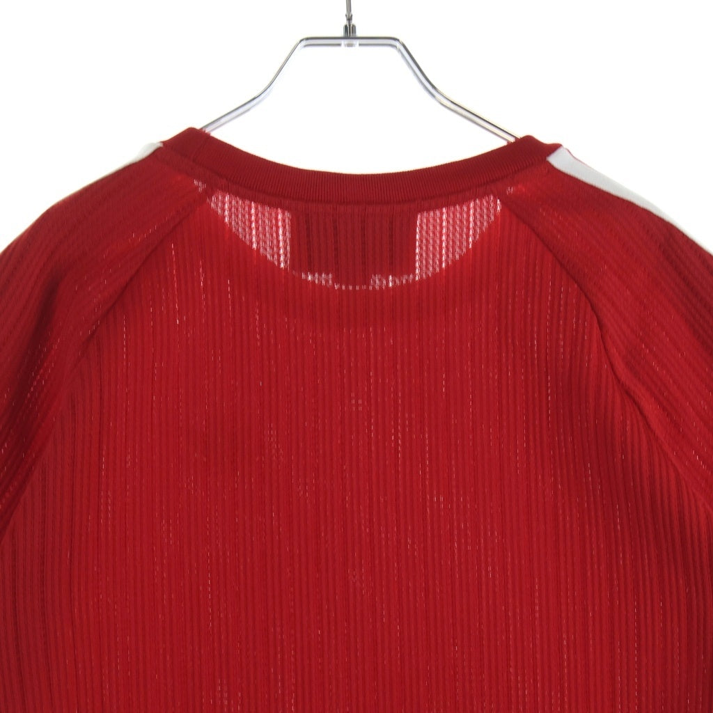 GUCCI(グッチ) ×adidas RED STRIPED TEE アディダス レッドストライプ クルーネック 半袖Tシャツ カットソー レッド 700486 XJEJT