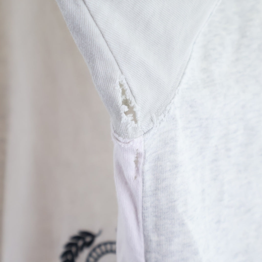 BALENCIAGA(バレンシアガ) 22SS UPSIDE DOWN S/S TEE アップサイドダウン リメイク加工 クルーネック 半袖Tシャツ カットソー ホワイト/グレー 698811 TMVC9