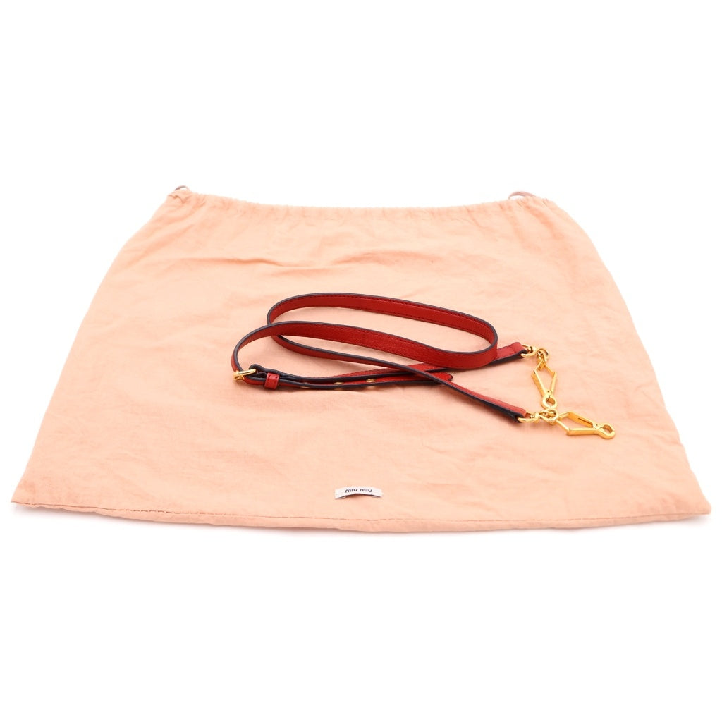 miumiu(ミュウミュウ) マドラス レザー 2WAY ハンドバッグ ショルダーバッグ RL0058 レッド レディース