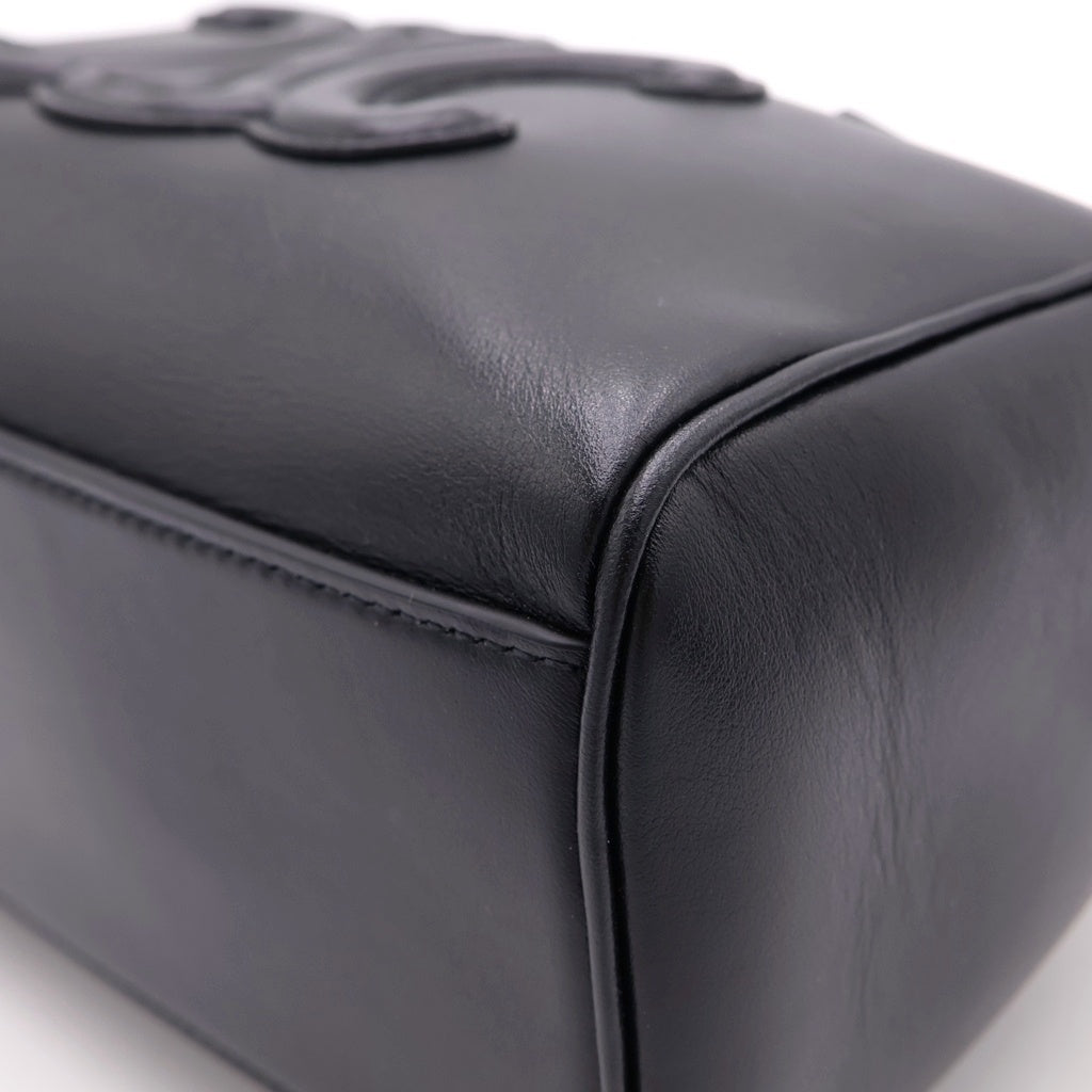 CELINE(セリーヌ) キュイル トリオンフ スモール ボストン レザー 2WAY ハンドバッグ ショルダーバッグ ブラック レディース