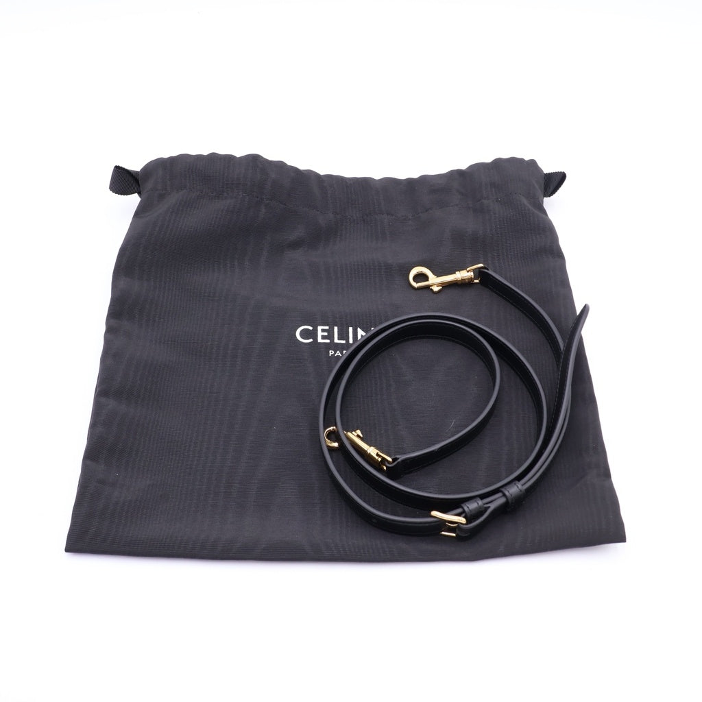 CELINE(セリーヌ) キュイル トリオンフ スモール ボストン レザー 2WAY ハンドバッグ ショルダーバッグ ブラック レディース