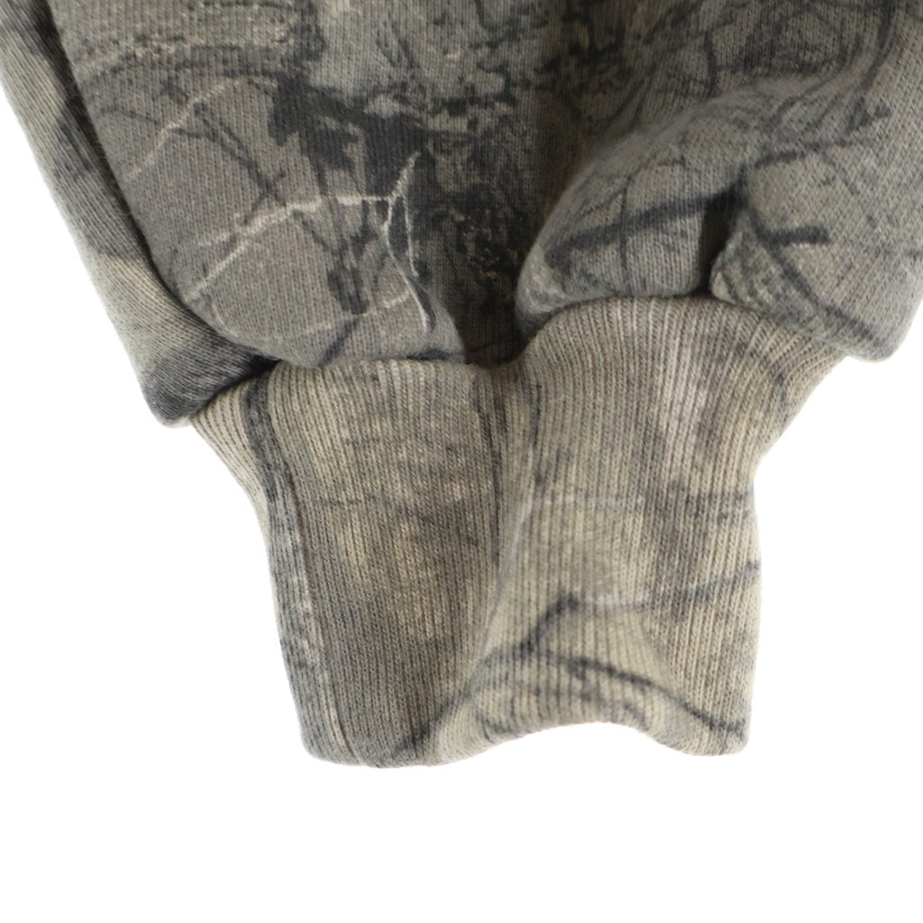 NO BRAND(ノーブランド) ZIP UP HOODIE Realtree ジップアップフーディー パーカー リアルツリー 総柄 コットン グリーン系