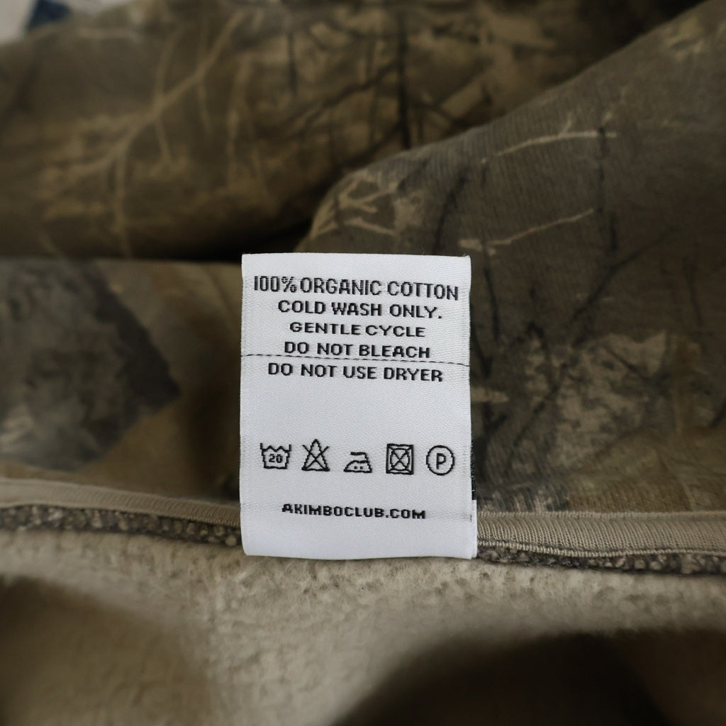 NO BRAND(ノーブランド) ZIP UP HOODIE Realtree ジップアップフーディー パーカー リアルツリー 総柄 コットン グリーン系