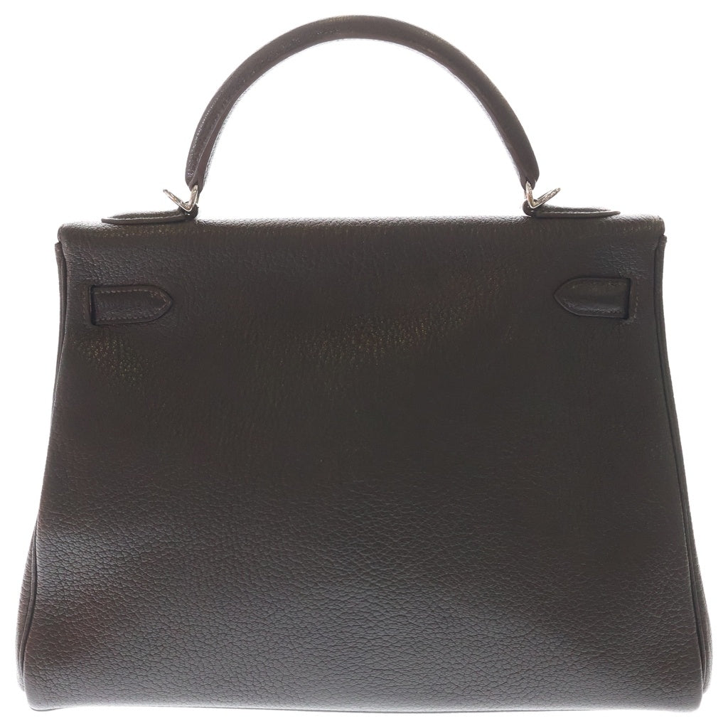 HERMES(エルメス) ケリー32 フィヨルド シルバー金具 □L刻印 2WAY ハンドバッグ ショルダーバッグ ショコラ レディース