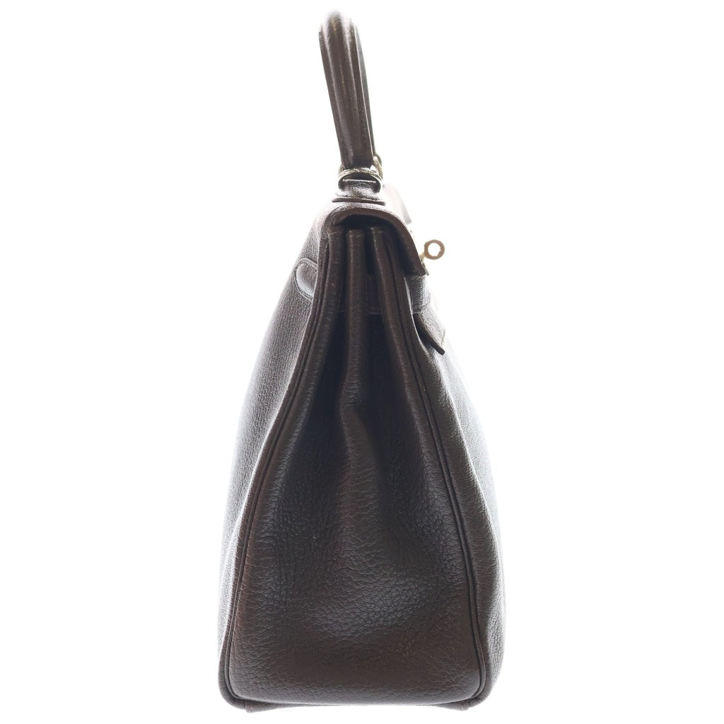HERMES(エルメス) ケリー32 フィヨルド シルバー金具 □L刻印 2WAY ハンドバッグ ショルダーバッグ ショコラ レディース