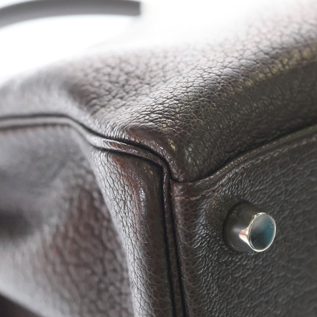 HERMES(エルメス) ケリー32 フィヨルド シルバー金具 □L刻印 2WAY ハンドバッグ ショルダーバッグ ショコラ レディース
