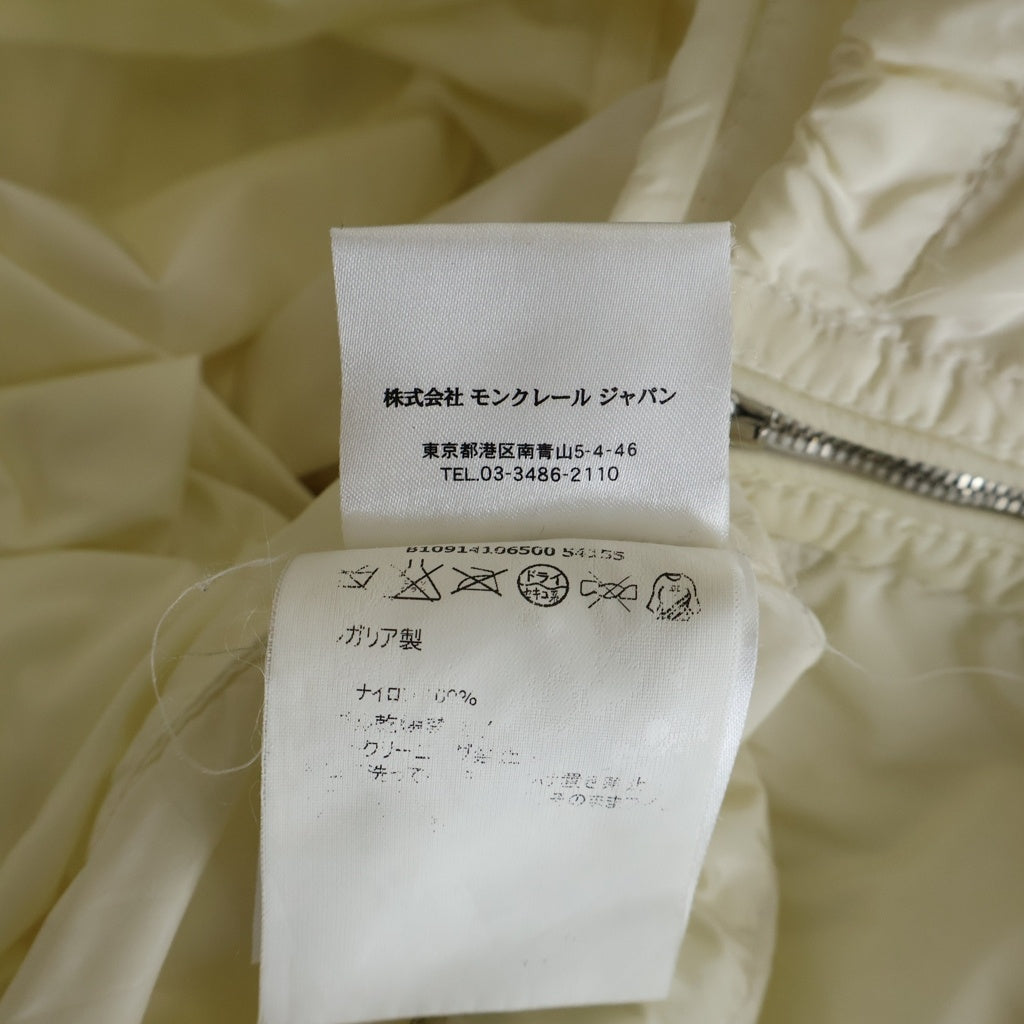 MONCLER(モンクレール) FAYENCE ジップアップ ナイロンジャケット アイボリー B10914106500 54155 レディース