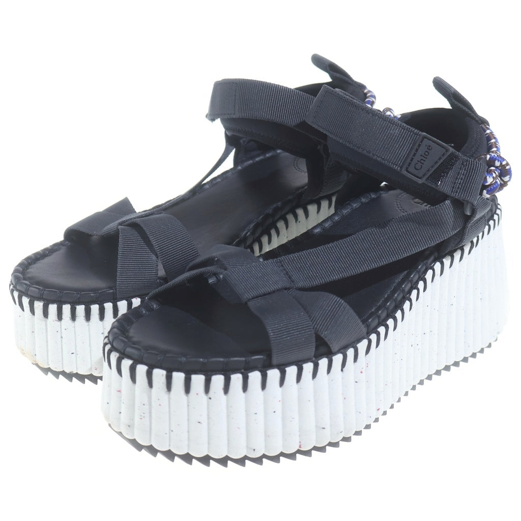 Chloe(クロエ) NAMA ウエッジサンダル ブラック 0323254 レディース
