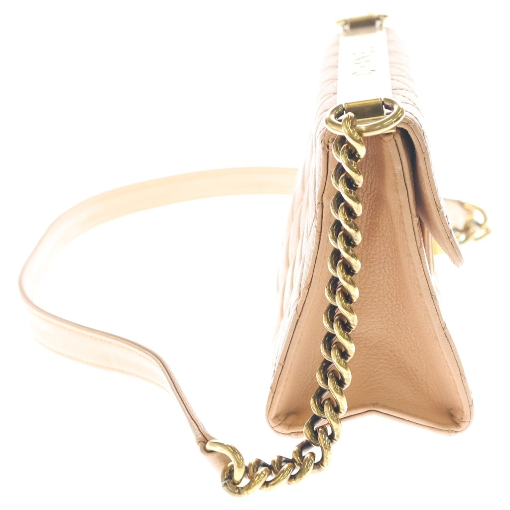 CHANEL(シャネル) 17番台 2.55 チェーンショルダーバッグ ピンクベージュ カーフレザー ゴールド金具 レディース