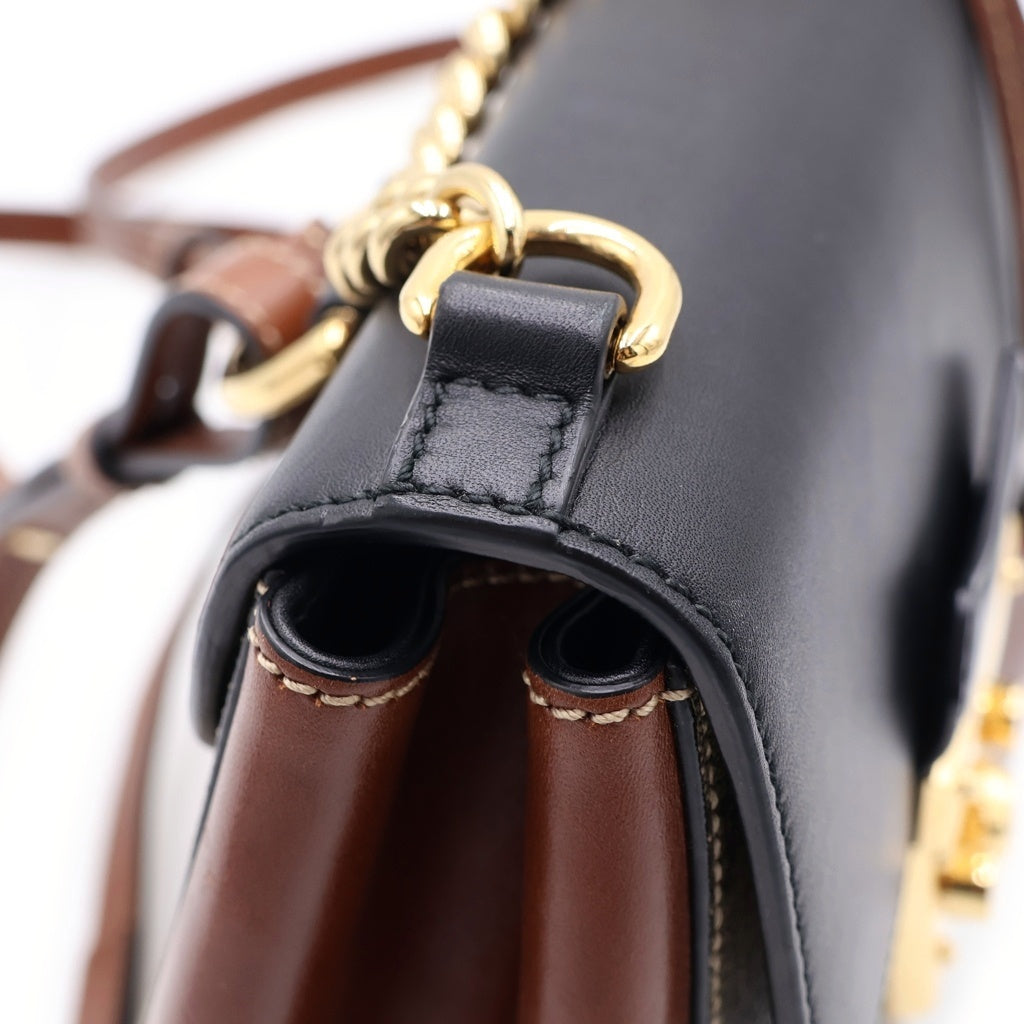 GUCCI(グッチ) GGスプリーム バックパック リュックサック ブラウン×ベージュ×ブラック PVC×レザー 498194 ゴールド金具 レディース