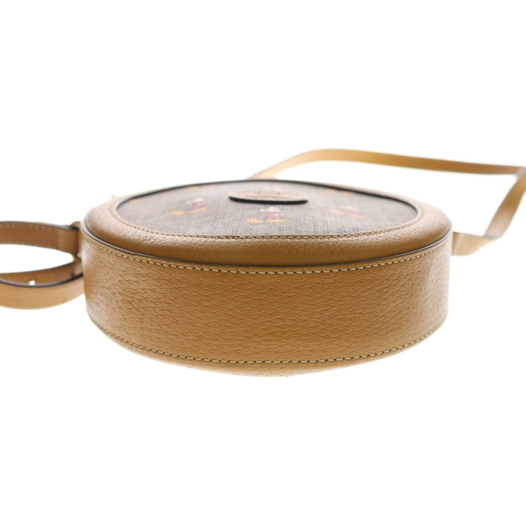 GUCCI(グッチ) ディズニーコラボ ミッキーマウス ショルダーバッグ ミニバッグ キャメル ブラウン PVC×レザー 603938 ゴールド金具 レディース