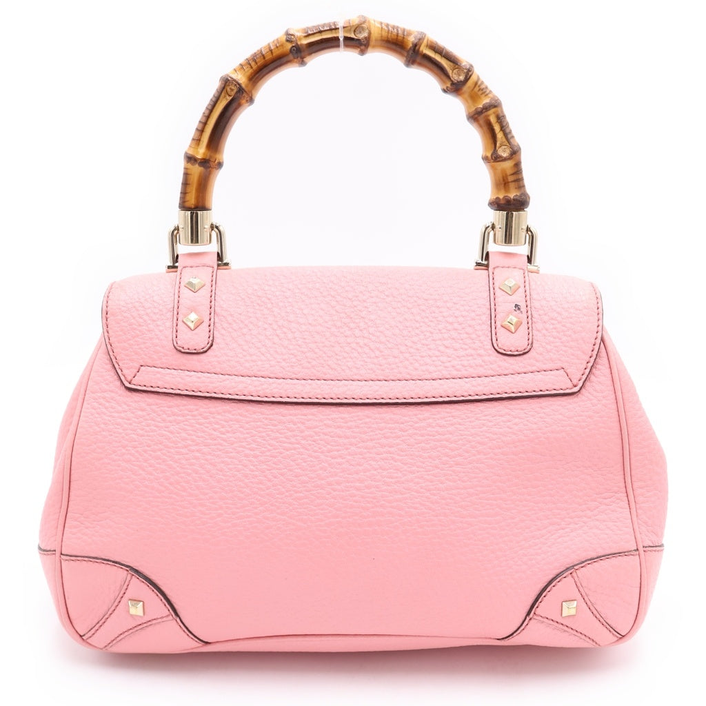 GUCCI(グッチ) バンブー ハンドバッグ ピンク レザー 137351 ゴールド金具 レディース