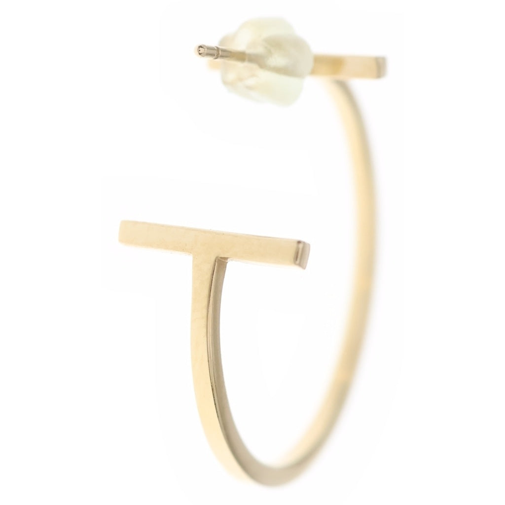 TIFFANY & Co.(ティファニー) Tワイヤー フープピアス K18PG ピンクゴールド レディース