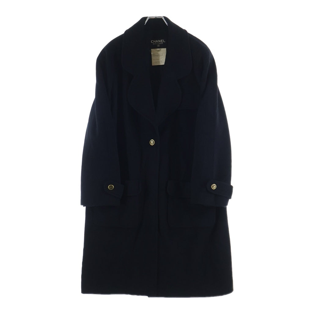 CHANEL(シャネル) ココボタン カシミヤ ロングコート ブラック #40 レディース