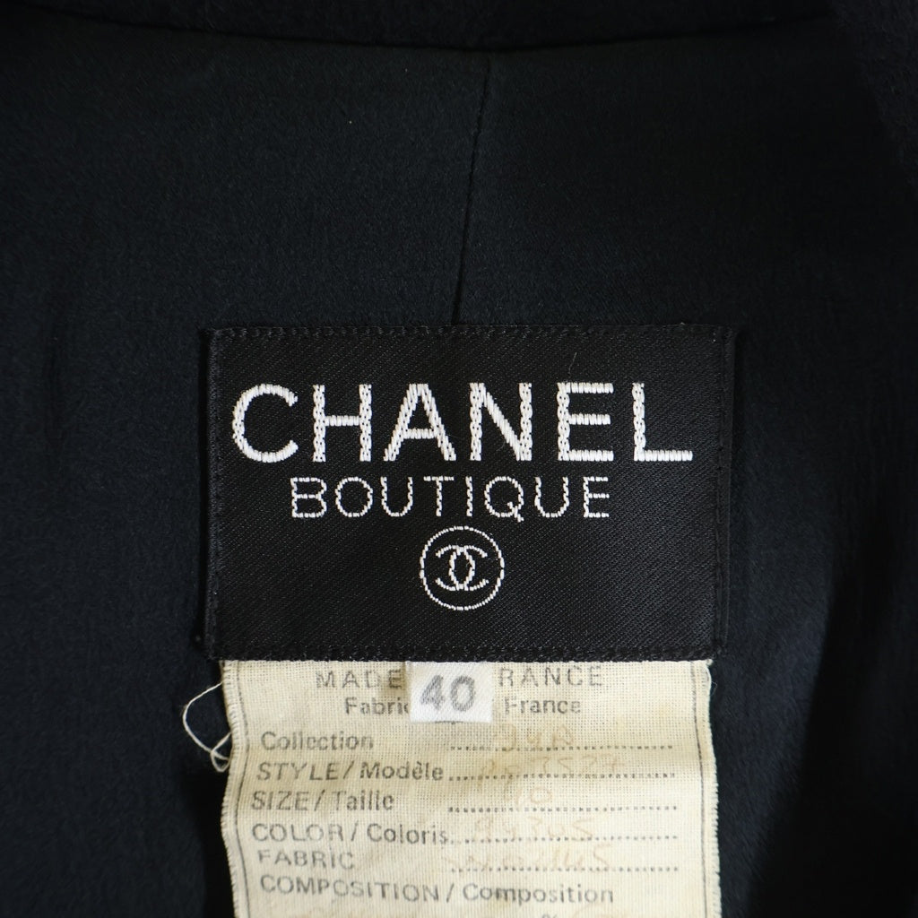 CHANEL(シャネル) ココボタン カシミヤ ロングコート ブラック #40 レディース