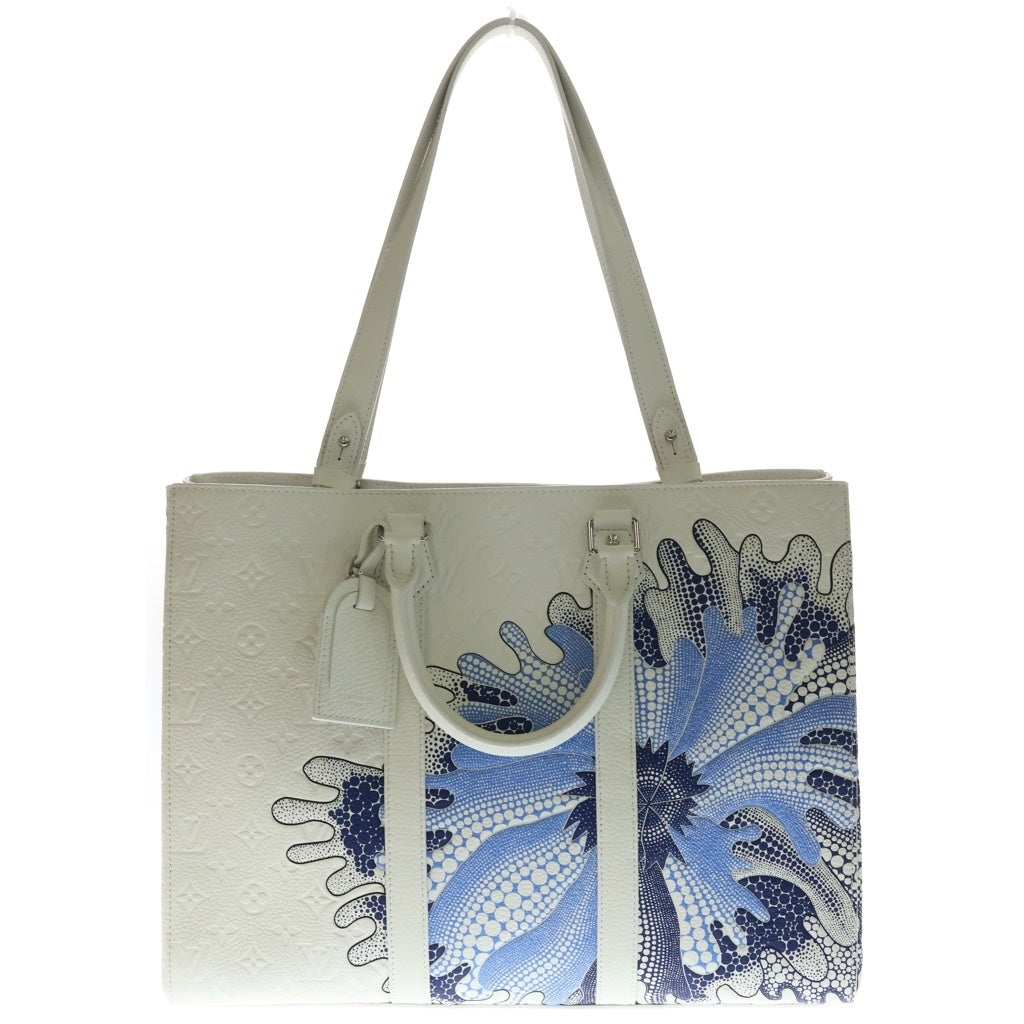 LOUIS VUITTON(ルイヴィトン) 草間彌生 サイケデリックフラワー サック・プラ 24H トリヨンレザー 2WAY トートバッグ ハンドバッグ ショルダーバッグ ICタイプ ホワイト/ブルー M21679 レディース
