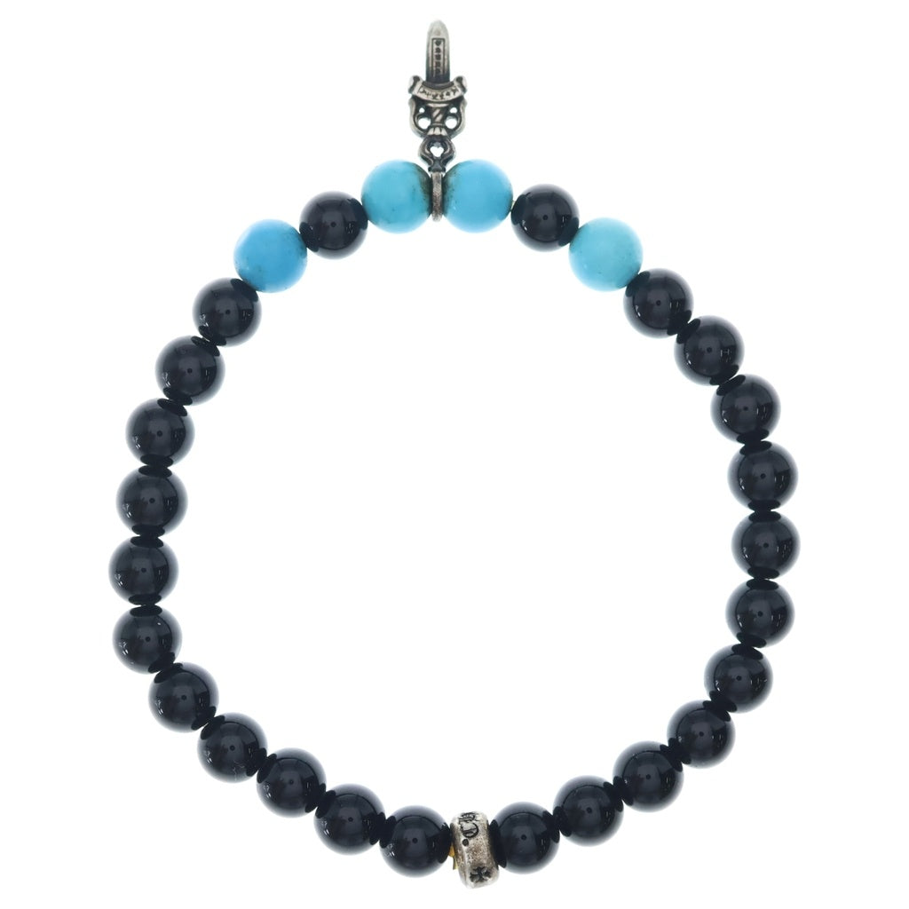 CHROME HEARTS(クロムハーツ) 6mm BEAD STACK DAGGER スタックダガー ビーズブレスレット ブラック/シルバー