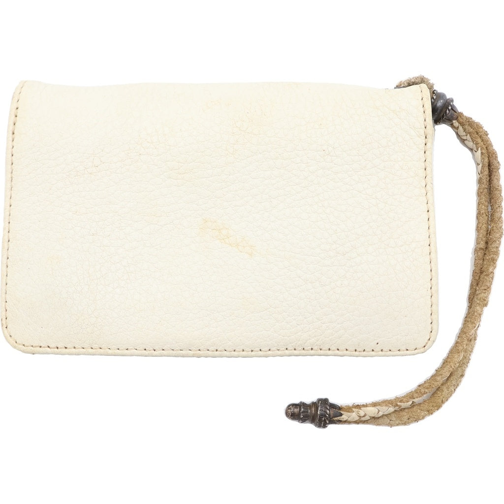 CHROME HEARTS(クロムハーツ) 2ZIP STRAP 2ジップストラップ クロスボールボタンレザーウォレット 財布 ホワイト