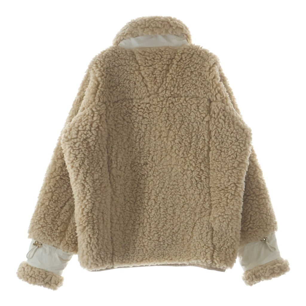 LOUIS VUITTON(ルイヴィトン) モノグラム ファジーウール フリース ボアジャケット アウター #36 ベージュ RW251WW NAG FSJA12 レディース