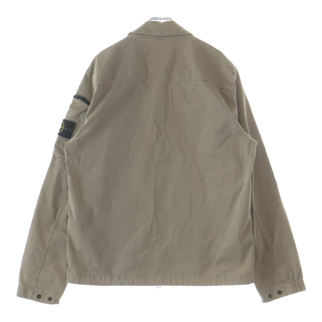 STONE ISLAND(ストーンアイランド) シャツジャケット ORGANIC STRETCH BROKEN TWILL COTTON 'OLD' EFFECT ベージュ #L