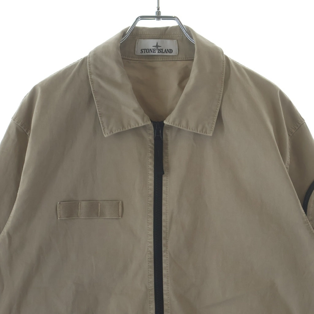 STONE ISLAND(ストーンアイランド) シャツジャケット ORGANIC STRETCH BROKEN TWILL COTTON 'OLD' EFFECT ベージュ #L