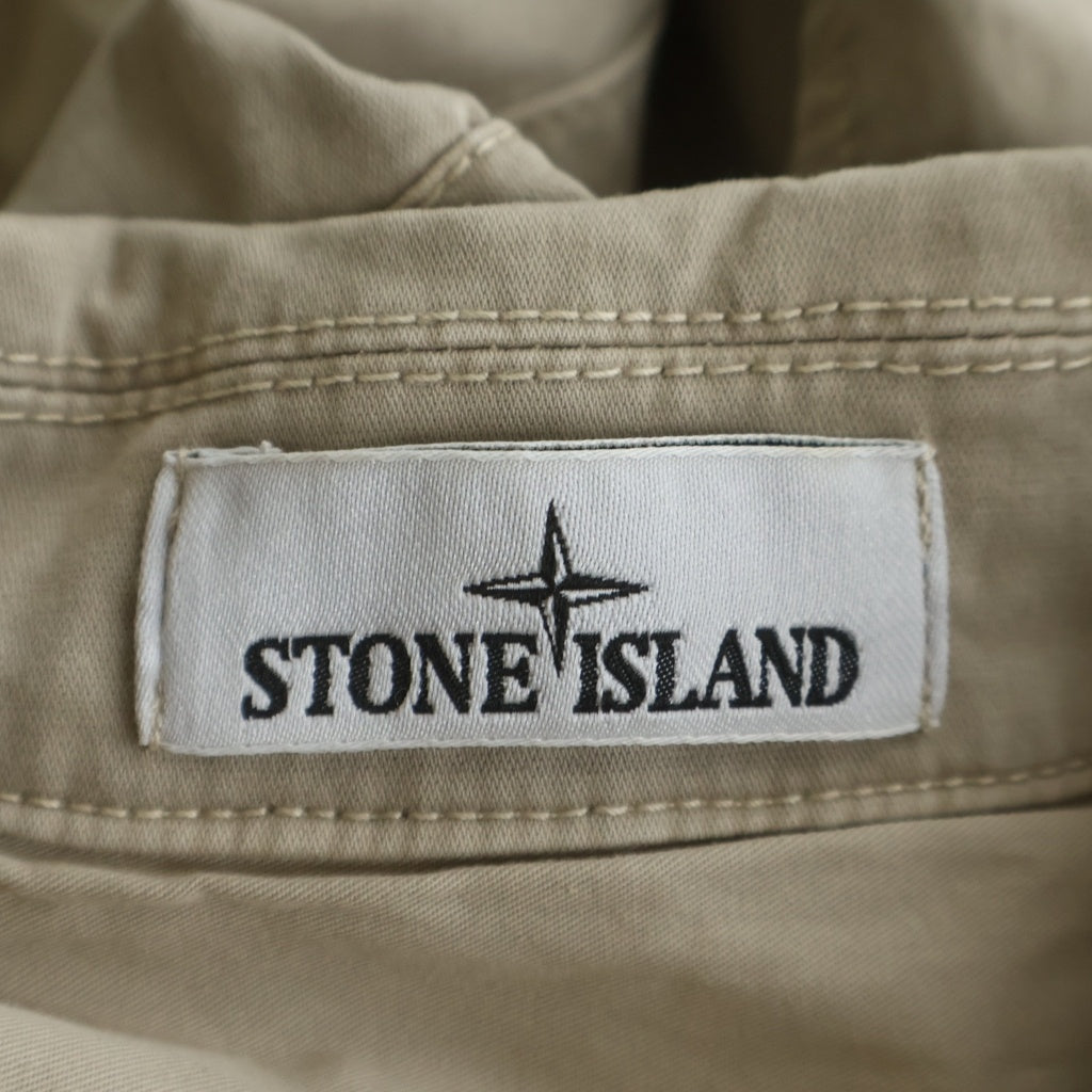 STONE ISLAND(ストーンアイランド) シャツジャケット ORGANIC STRETCH BROKEN TWILL COTTON 'OLD' EFFECT ベージュ #L