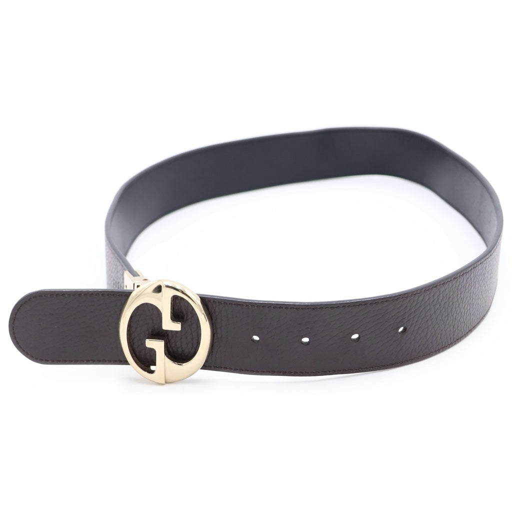 GUCCI(グッチ) GGバックル リバーシブル レザー ベルト ブラック/ブラウン 450000 CAO2G