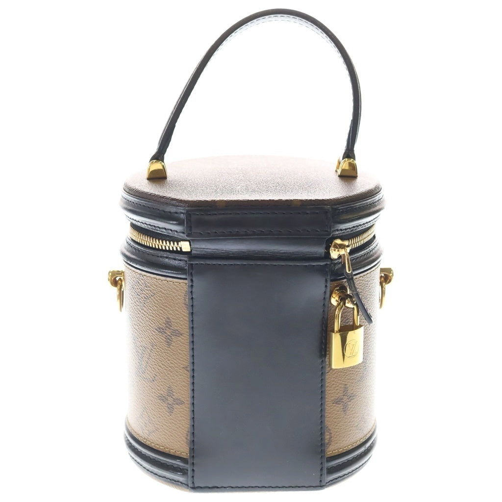 LOUIS VUITTON(ルイヴィトン) モノグラムリバース カンヌ 2WAYハンドバッグ ショルダーバッグ ブラウン×ブラック レザー×PVC M43986 ゴールド金具 レディース