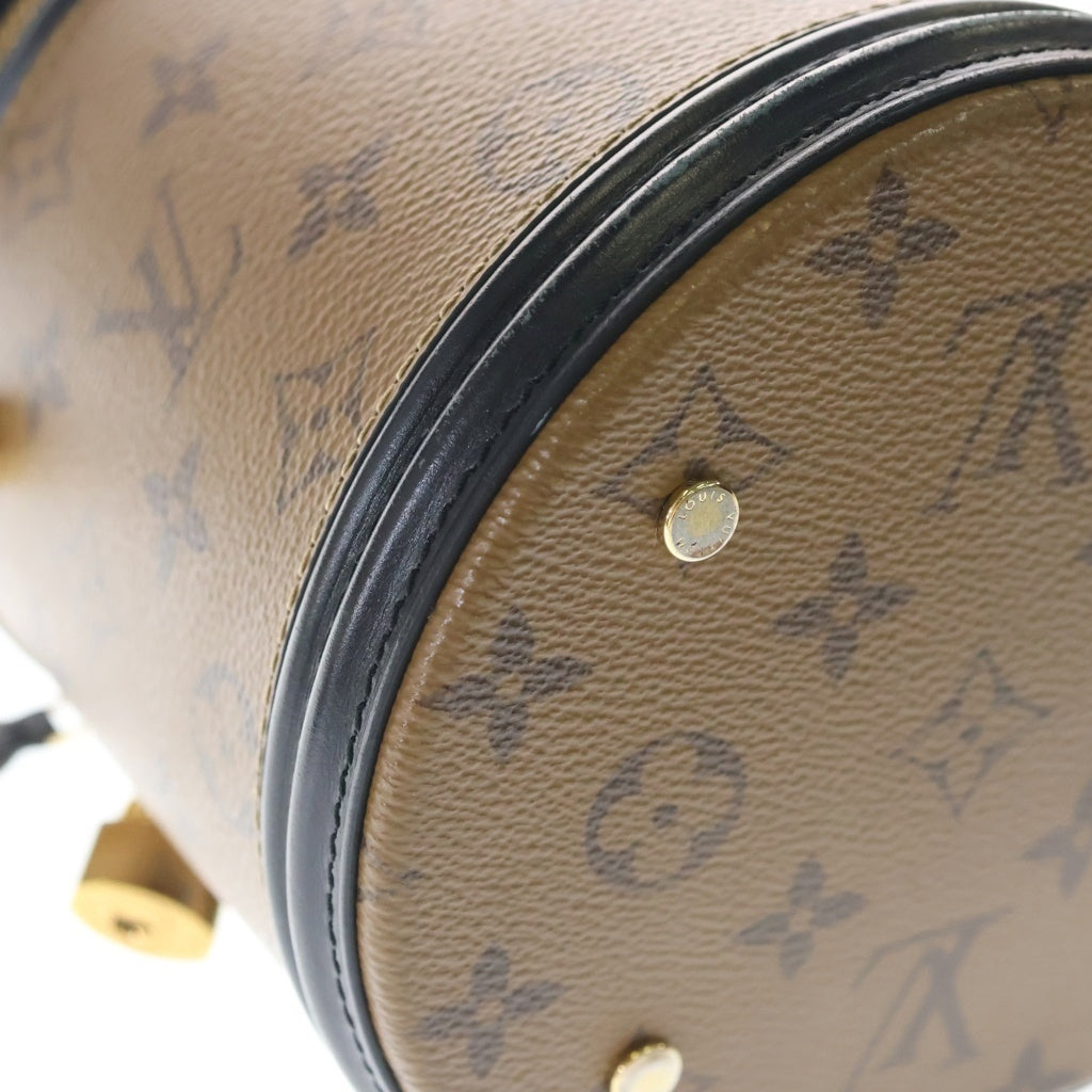 LOUIS VUITTON(ルイヴィトン) モノグラムリバース カンヌ 2WAYハンドバッグ ショルダーバッグ ブラウン×ブラック レザー×PVC M43986 ゴールド金具 レディース