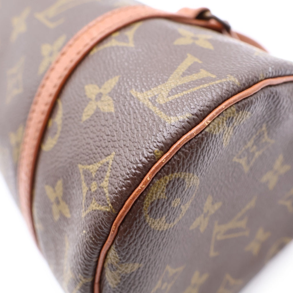 LOUIS VUITTON(ルイヴィトン) モノグラム パピヨン26 ハンドバッグ ブラウン レザー×PVC M51386 ゴールド金具 レディース