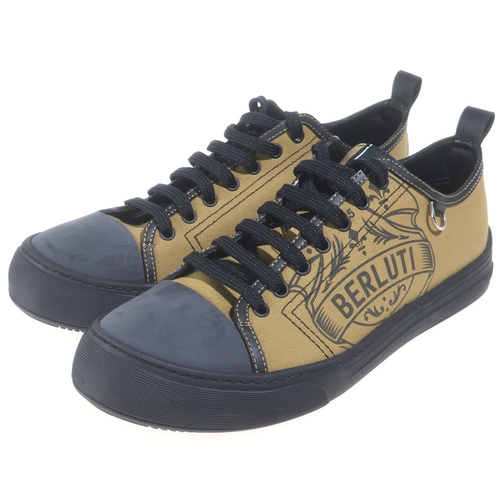 Berluti(ベルルッティ) プレイグラウンド キャンバス クレスト ローカットスニーカー シューズ ベージュ